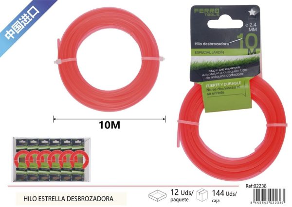 Hilo estrella desbrozadora 10 m - Accesorios para jardín