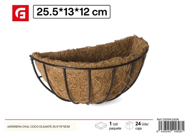 Jardinera ovalada coco 25.5*13*12cm - Jardín y decoración