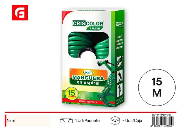 Kit de mangera espiral 15 m - Accesorios de riego para jardín