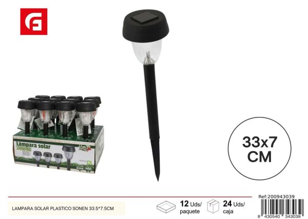 Lámpara solar de plástico para jardín 33.5*7.5 cm - Iluminación de jardín