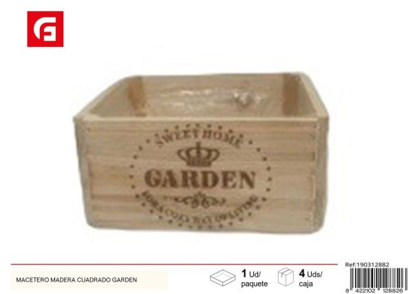 Mace ra cuadrado de madera para jardín - Artículos de jardinería