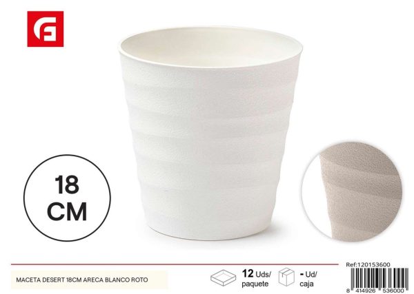 Maceta Desert 18 cm color blanco roto para plantas