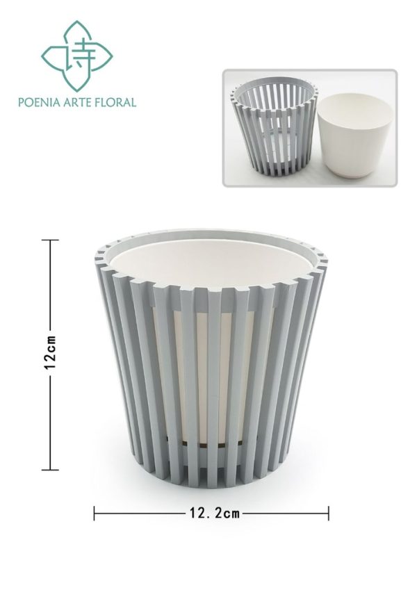 Maceta Ripa 13 cm gris - Flores artificiales