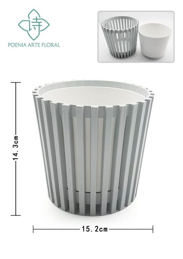 Maceta Ripa media 15cm gris - Macetas de plástico