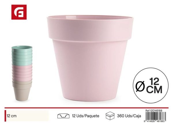 Maceta decorativa 12cm surt. VRM. - Plásticos para el hogar