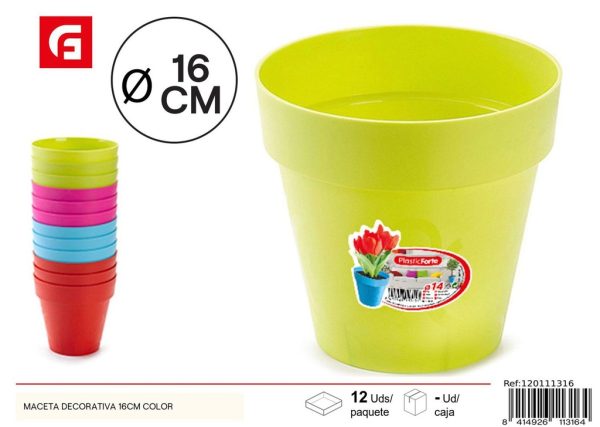 Maceta decorativa 16cm color - Macetas y jardineras