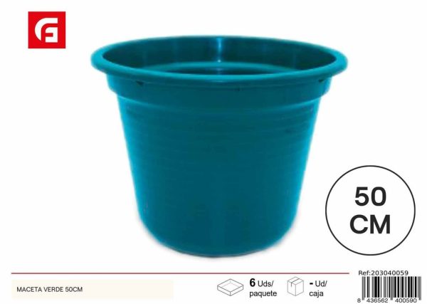 Maceta verde 50 cm - Artículos de jardinería