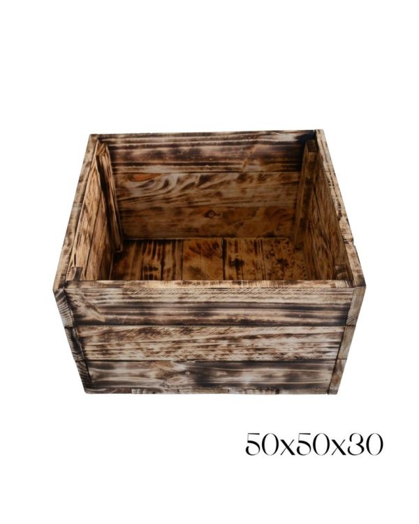 Macetero de madera 50x50x30cm para plantas y decoración exterior