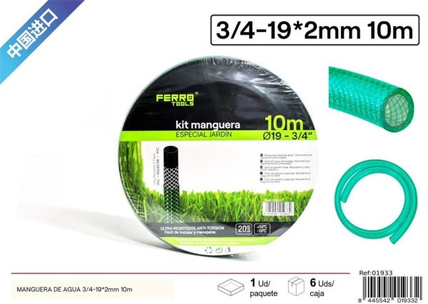 Manguera de Agua Negra PVC 3/4-19*2mm 10m