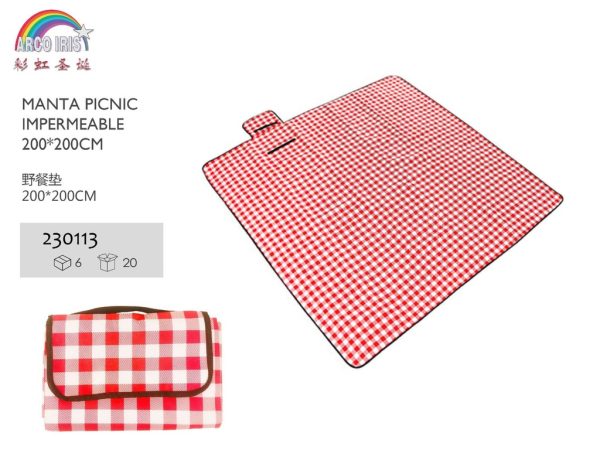 Manta de picnic impermeable 200x200cm para camping