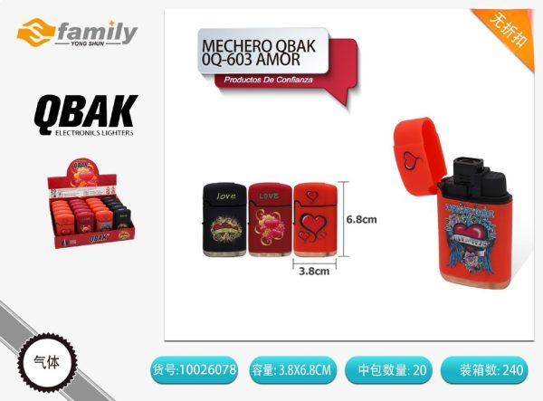 Mechero QBAK 0G-603 en forma de amor - Accesorios de fumar y regalos