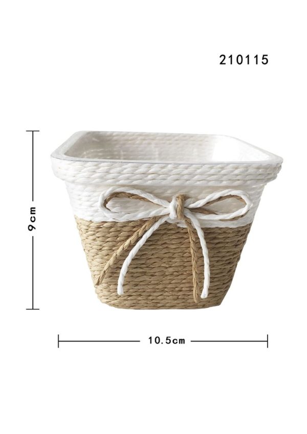 Máscara de flores en maceta marrón - Macetas de madera para decoración