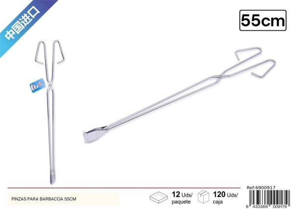 PINZAS PARA BARBACOA DE ACERO INOXIDABLE 55CM - Utensilios de cocina
