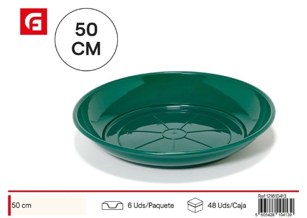 PLATO MACETA VERDE 50 cm - Macetas de plástico