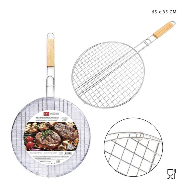 Parrilla de barbacoa con madera 65X35CM - Accesorios de barbacoa