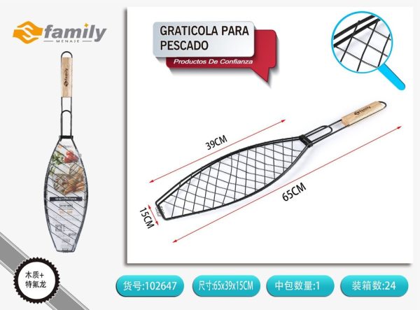 Parrilla para pescado 65x39x15cm - Utensilios de cocina