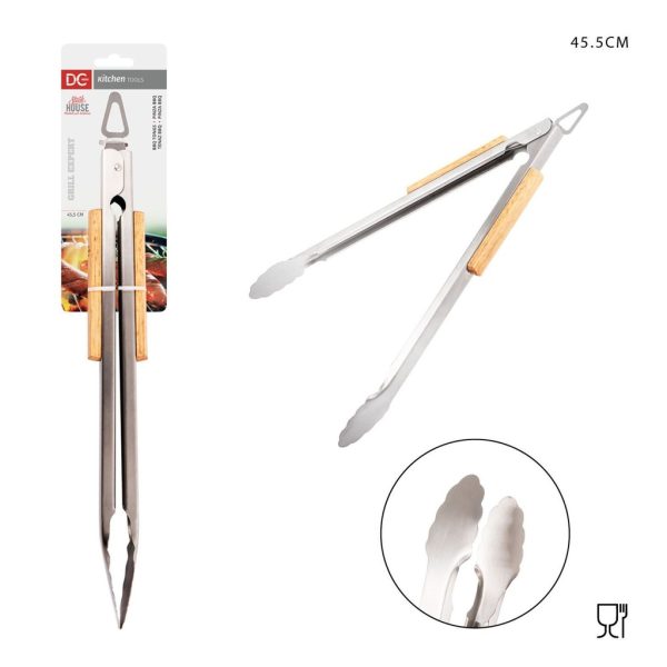 Pinza BBQ con mango de madera 45.5 cm - Accesorios para parrilla
