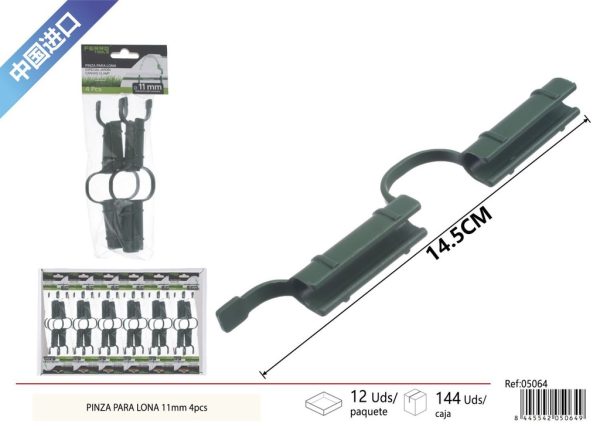 Pinza para lona 11 mm 4 piezas - Accesorios de jardinería