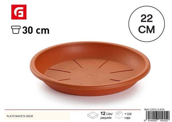 Plato maceta 22 cm - Accesorios de jardinería