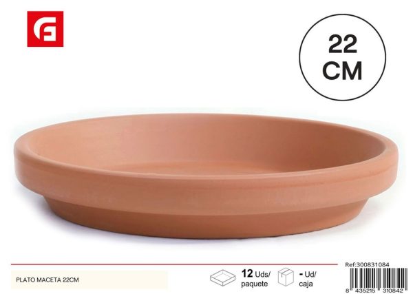 Plato maceta de 22cm - Accesorio de jardinería