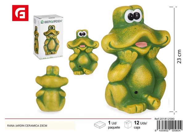Rana jardín cerámica 23 cm - Accesorios decorativos para jardín
