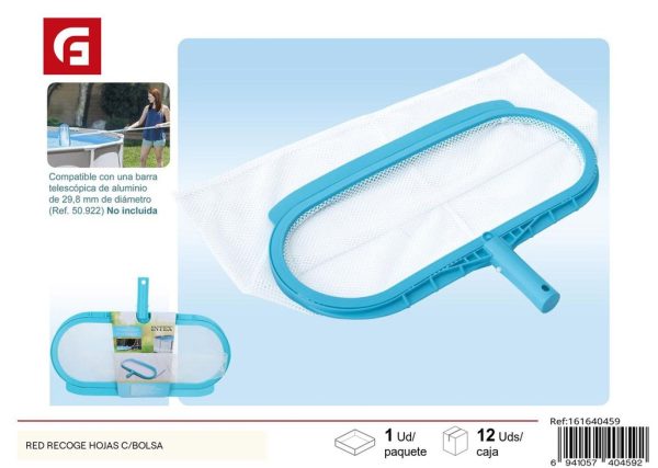 Red recoge hojas para piscina con bolsa