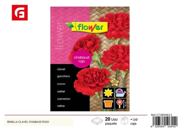 Semilla de clavel Chabaud rojo - Semillas de jardín