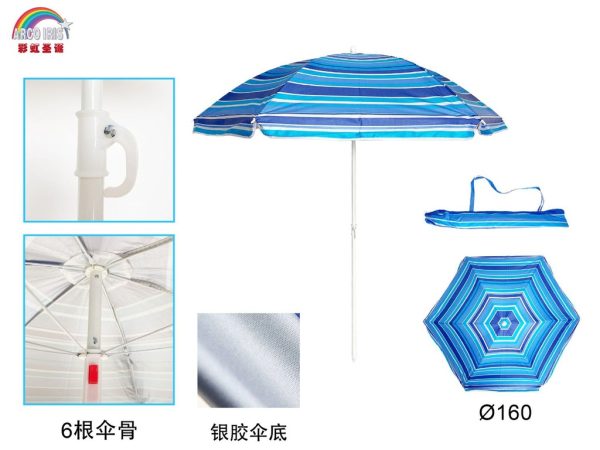 Sombrilla de hierro 160 cm - Parasol de playa - Imagen 2