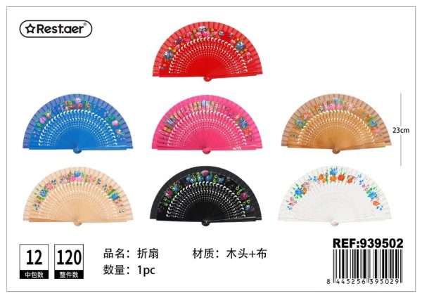 Abanico de madera calado pintado en colores variados - Productos de temporada y decoración - Imagen 2