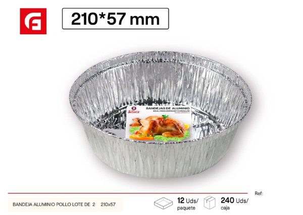 Bandeja de aluminio pollo L.2 - Utensilios desechables de cocina