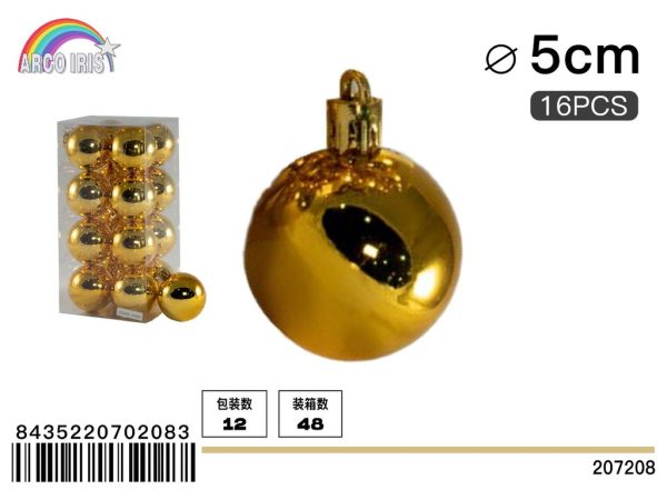 Bola Colgante de 5 cm Oro Brillante - Adornos navideños