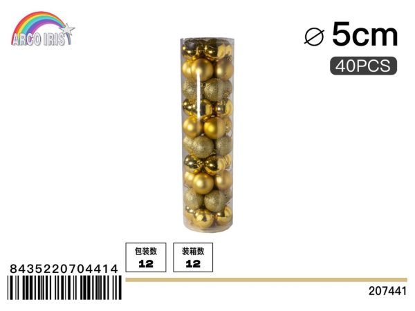 Bola Colgante de 5 cm Oro Mezclado - Adornos navideños