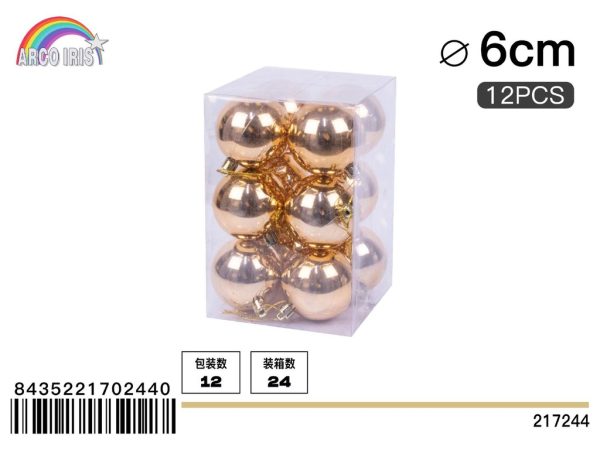 Bola Colgante de 6 cm Cobre Brillante - Adornos navideños