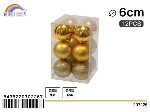 Bola Colgante de 6 cm Oro Mezclado - Adornos navideños