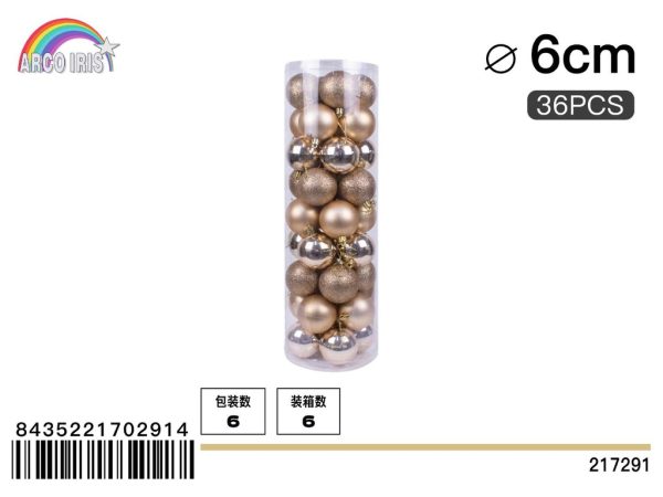 Bola colgante de 6 cm en cobre, set de 36 piezas en tonos mixtos