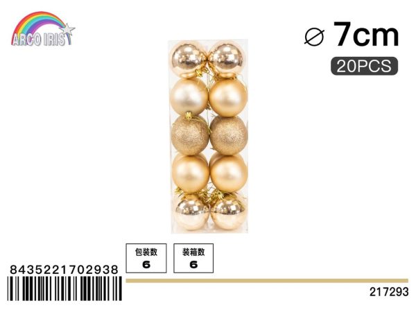 Bola colgante de 7 cm en cobre, set de 20 piezas en tonos mixtos