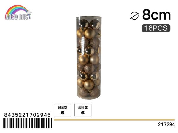 Bola colgante de 8 cm en cobre, set de 16 piezas