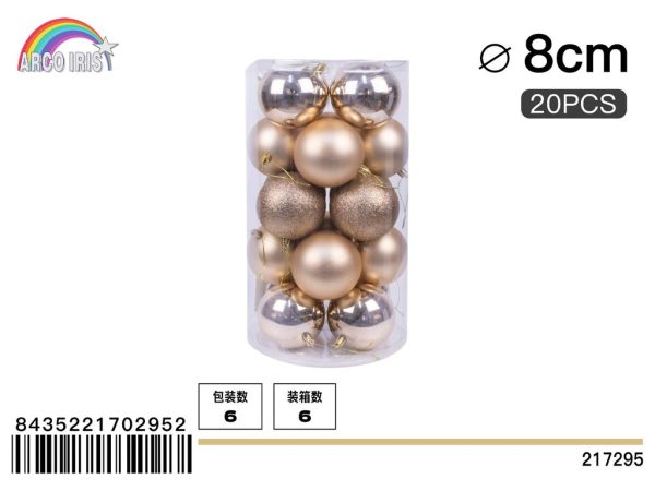 Bola colgante de 8 cm en cobre, set de 20 piezas