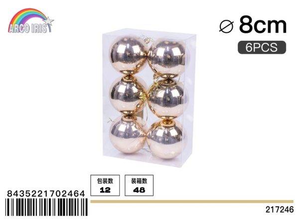Bola colgante de 8 cm en cobre, set de 6 piezas