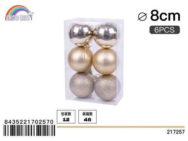 Bola colgante de 8 cm en cobre, set de 6 piezas - Imagen 2