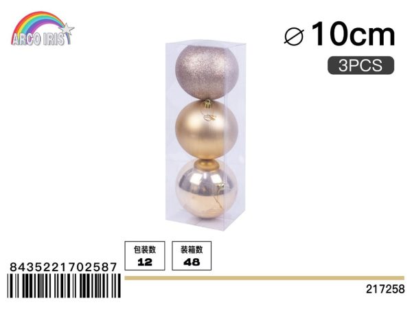 Bola colgante de cobre de 10 cm, set de 3 piezas en tonos mixtos