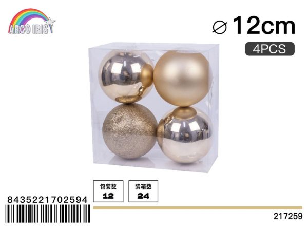 Bola colgante de cobre de 12 cm, set de 4 piezas en tonos mixtos