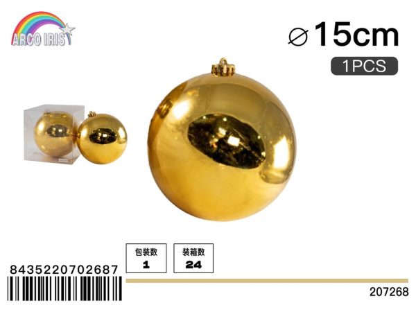 Bola colgante dorada brillante de 15 cm, set de 1 pieza