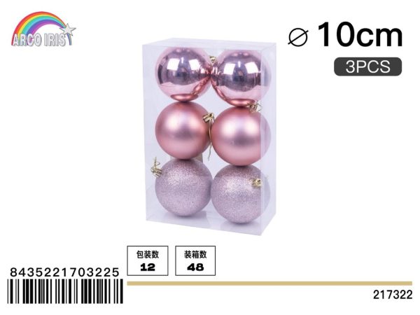 Bola colgante rosa claro 4 cm set de 20 piezas - Adornos navideños