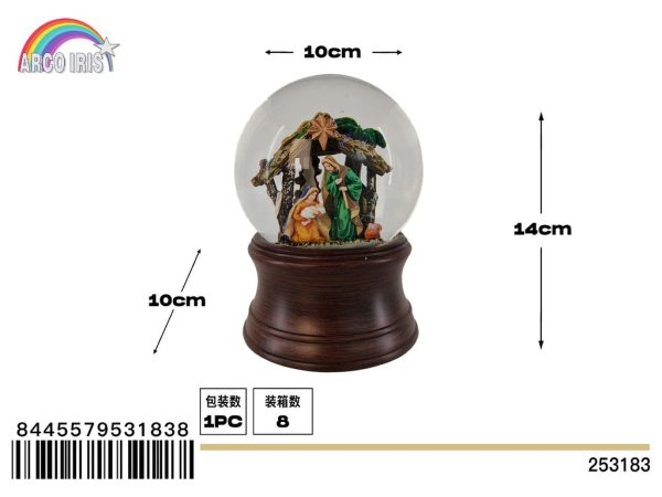 Bola cristal nacimiento de Jesús - Adornos navideños con efecto festivo - Imagen 2