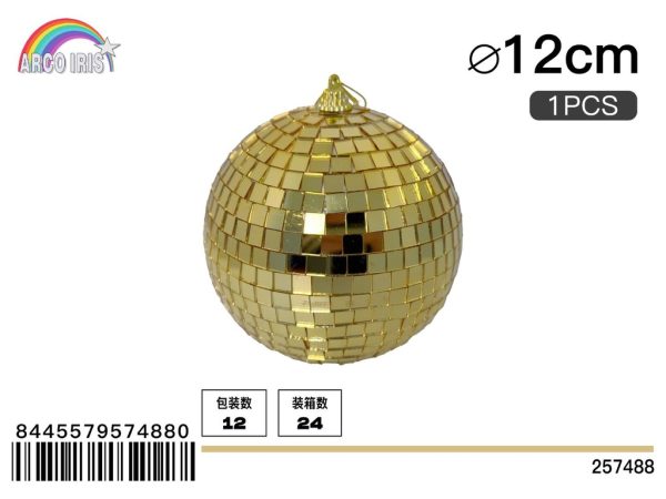 Bola de Espejo Oro 12 cm - Adornos navideños