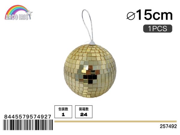 Bola de Espejo Oro 15 cm - Adornos navideños