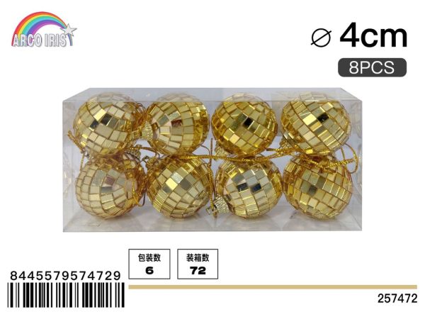 Bola de Espejo Oro 4 cm 8 PCS - Adornos navideños