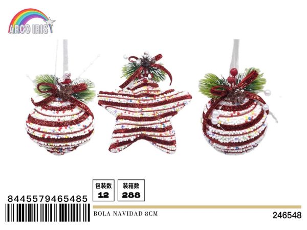 Bola de Navidad 8 cm - Decoración navideña colgante