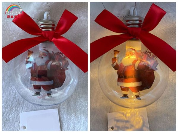 Bola de Navidad con luz 8 cm - Decoración navideña colgante